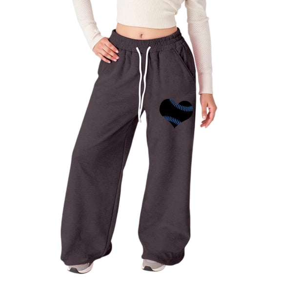 XEGLSBU Girls Sweatpants Size 12 Wide Leg Girl's Baggy Sweatpants Lightweight Straight Leg Athletic Pants with Pockets Brown2 Size 4-5 Years