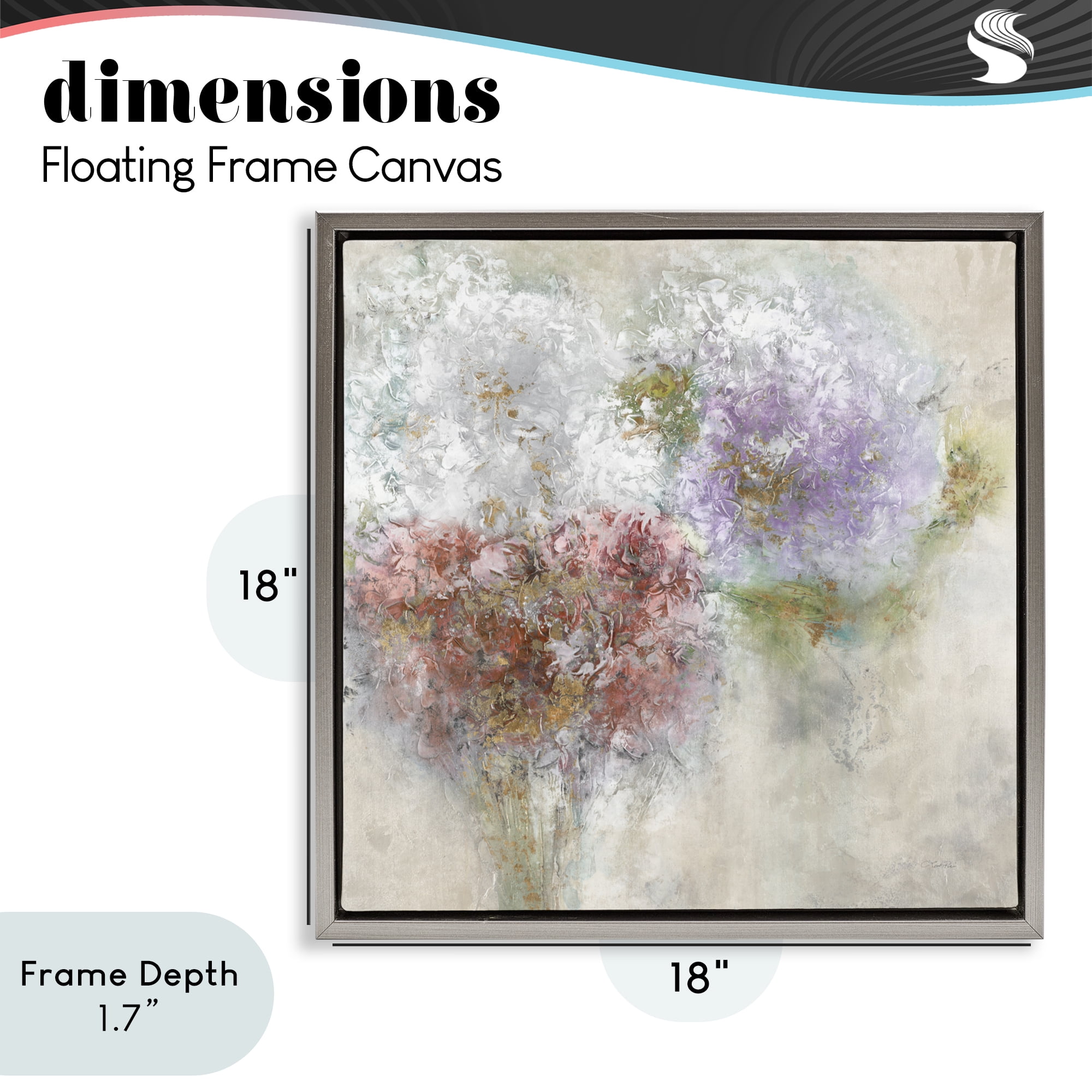 Stupell Industries Dappled Visuals Flowers Gray Framed Floater Canvas Wall Art, design by Leah Rei
