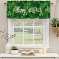 thumbnail image 3 of 2 Pack Valances for Windows, St.Patrick's Day Window Valances for Living Room/Bedroom/Bathroom, Watercolor Green Shamrock Spring Leaves Light Filtering Kitchen Curtain Valance 60"W x18" L, 3 of 9