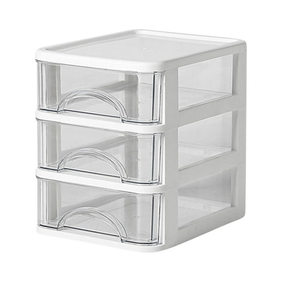 COFEST Storage Trunks & Bag,Desktop Storage Box,Transparent Small Drawer Desk,Plastic Mini Storage Box,Rabbit Stationery Storage Box White B