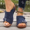 thumbnail image 5 of Viluyesy Womens Slide Sandals, Slip-On Soft Sole Wide Width 2026 Ladies Summer Comfortable Shoes Dark Blue US6.5, 5 of 9