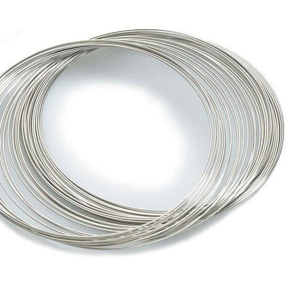 30 Circles Silvertone Rigid Steel Necklace Memory Wire ~Jewelry Making~