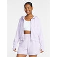 thumbnail image 2 of Athletic Works Women's Mineral Wash French Terry Cropped Zip Hoodie, Size XS-XXXL, 2 of 7