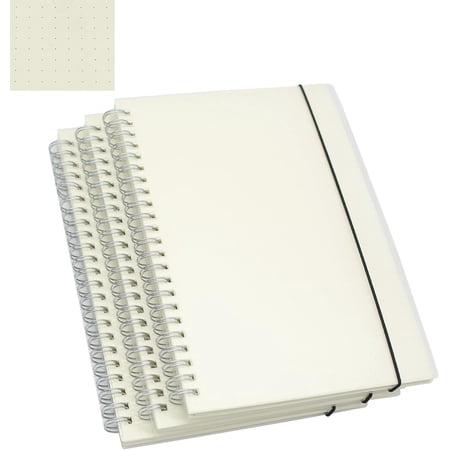 Spiral Notebook 3 Pcs A5 Thick Plastic Translucent Frosting Hardcover Dot Paper 80 Sheets -160 Pages Journals for Study and Notes (A5 5.7 x 8.3 -Dot Grid 3pcs)