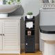 thumbnail image 2 of Soporte para papel higiénico: mueble de almacenamiento para baño pequeño con soporte para rollo de papel higiénico, mini soporte para papel higiénico, color negro, 2 of 8