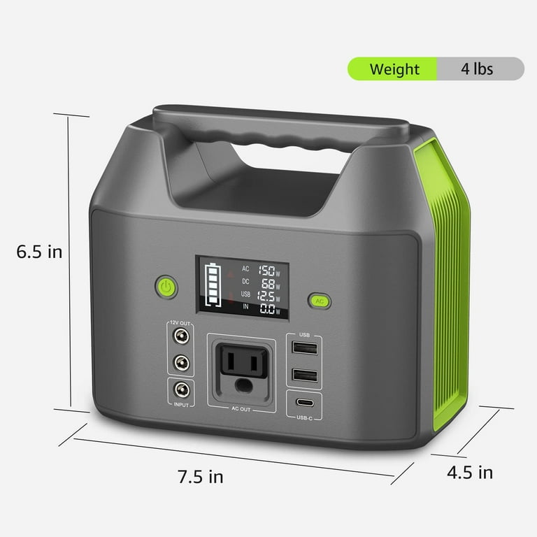 EnginStar 122.8Wh LiFePO4 Portable Power Station with Multi-Device