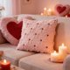 thumbnail image 2 of Cojín decorativo con lazo de terciopelo en forma de corazón y bordado 3D para sofá, dormitorio y salón, 2 of 7