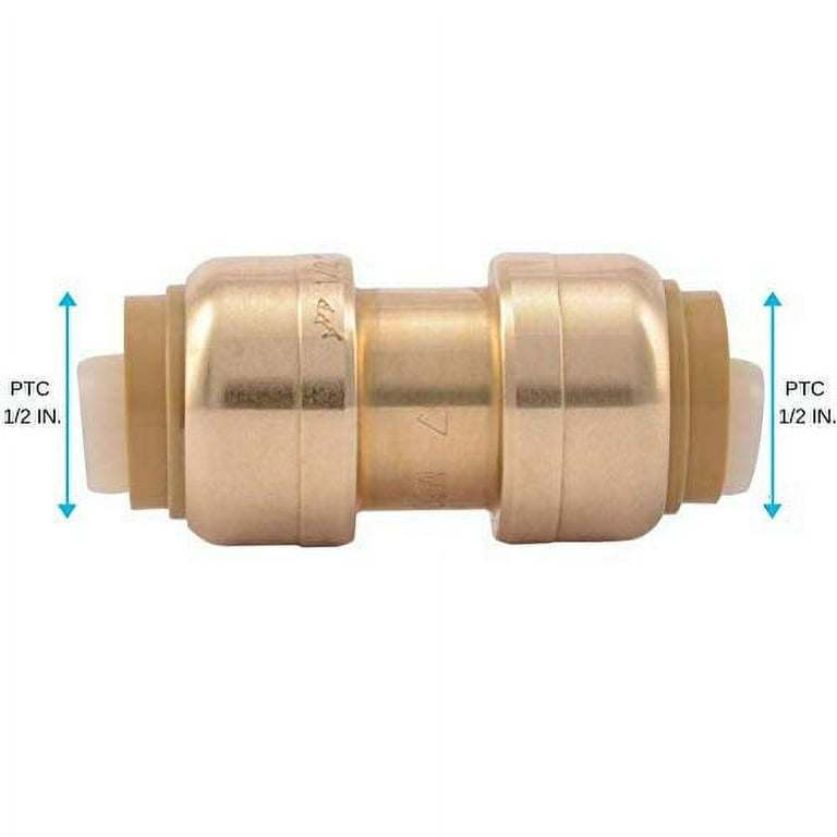 SharkBite U008LFA Lead-Free 200 PSI Brass Coupling 1/2 x 1/2 Dia