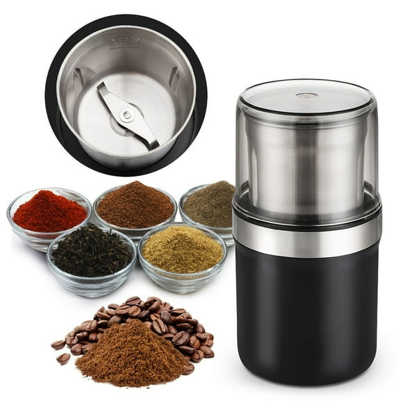 Kidsjoy Electric Coffee Bean Grinder – 150W Stainless Steel Blade for Coffee, Spices, Garlic, Herbs & Grains, Detachable Bowl, One-Touch Easy Clean