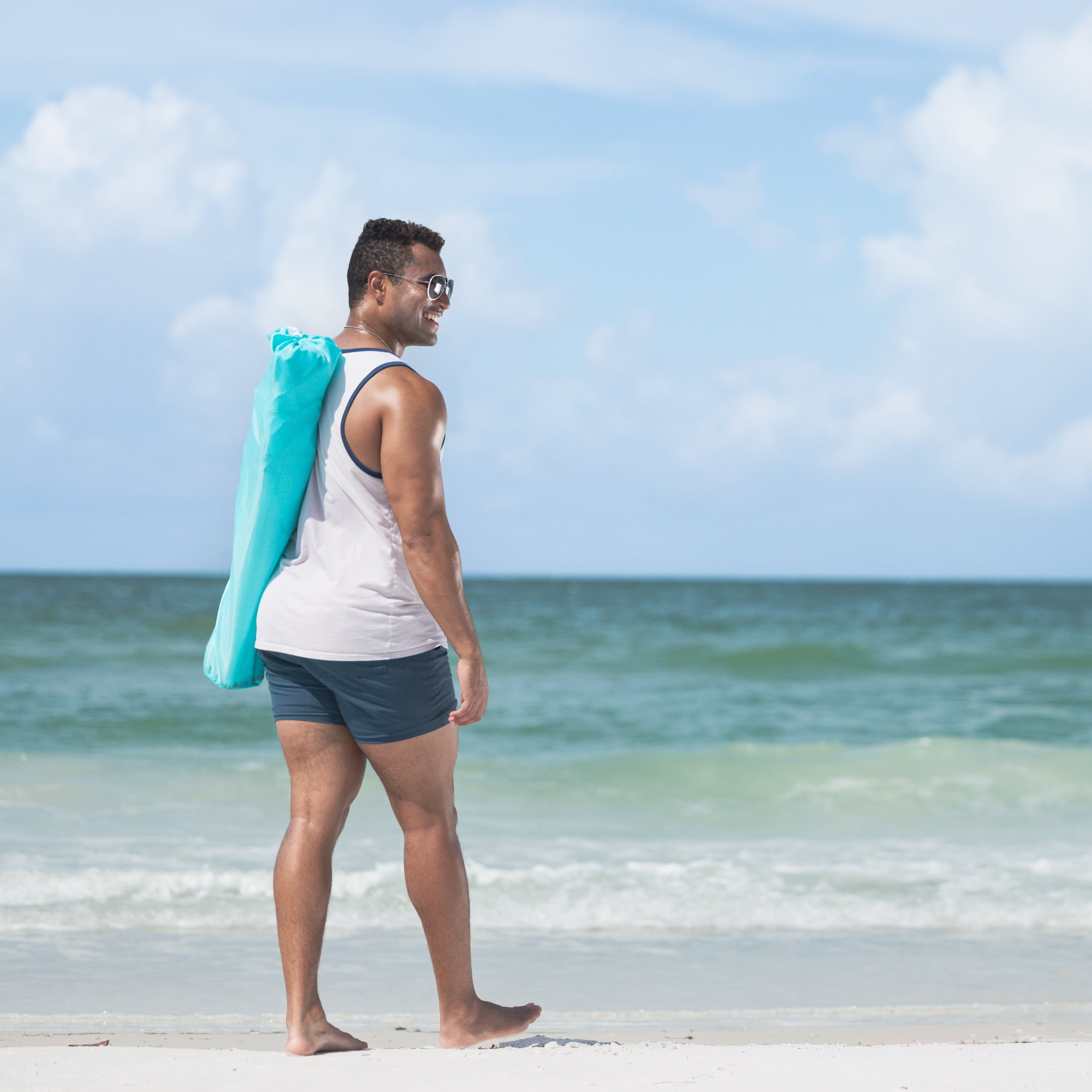 Mainstays Beach Bag Folding Chair With Storage Bag, Teal