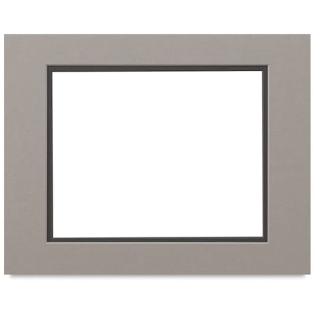 Crescent Select Conservation Solids Pre-Cut Double Mat - Gray/Dark Gray, 4 ply, 11" x 14"