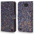 thumbnail image 3 of lg v9 case, cellularvilla [bling] luxury multi tonal glitter premium pu leather wallet case [card slot] [stand] flip protective cover for lg v9 / lg x calibur / lg x venture, 3 of 8