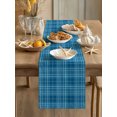 thumbnail image 3 of Buffalo Plaid Table Runner 108 Inches Long,Royal Blue Farmhouse Gingham Striped Cotton Linen Table Runners Dresser Scarves,Fabric Tabletop Scarf Furniture Cover for Home Dinner Party 13"x108", 3 of 9
