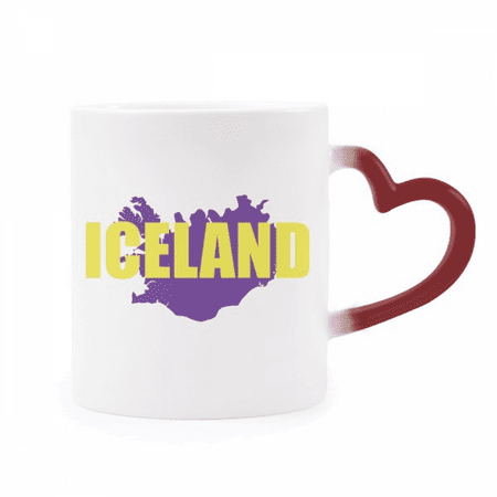 

Polar Light Map Iceland Europe Heat Sensitive Mug Red Color Changing Stoneware Cup