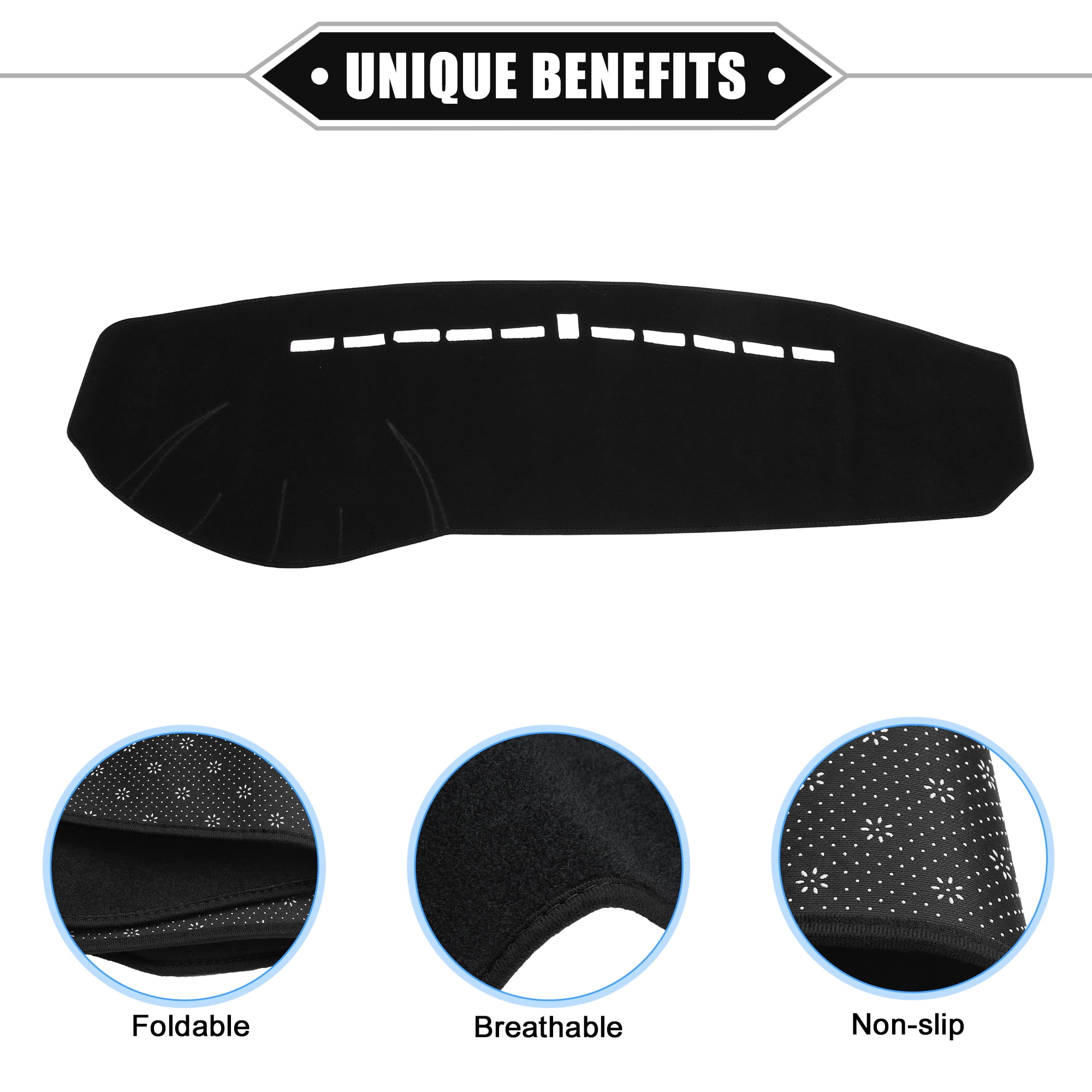 Dashboard Cover for Hyundai Sonata 2006-2008 Non-slip Polyester Black Dash Cover Mat Dash Board Cover