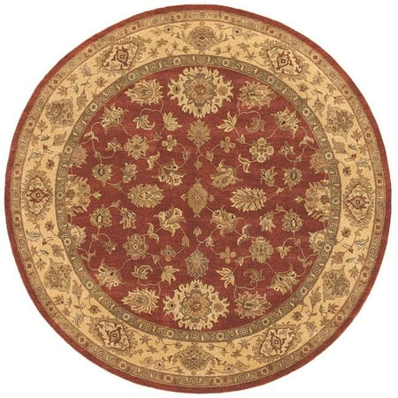 Due Process Stable Trading Amritsar Mahal Wood Rose & Gold Round Area Rug, 12 x 12 ft.