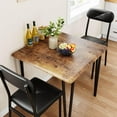 thumbnail image 4 of 3-Piece Dining Set for 2 with Square Table & Upholstered Chairs, Modern Kitchen Table with Metal Frame for Small Spaces and Apartments, 4 of 6