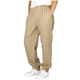 thumbnail image 4 of Gubotare Pants for Boys Boys Cargo Pants, Solid Color Elastic Waist Casual Outwear Pants for Kids Boys Size 13-14 (Khaki,13-14 Years), 4 of 4