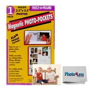 Exclusive Package! Freez-A-Frame Magnetic Photo Pocket 2.5 x 3 .5 (Wallet size) + Photo4less Cleaning Cloth!