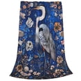 thumbnail image 2 of Fuzoiu Blue Heron Floral Garden Print Ultra-Soft Micro Fleece Blanket,All Seasons Flannel Throw, Lightweight Blanket for Bed, Sofa, Couch, Movie Night, Camping, and Travel-50"x40", 2 of 7
