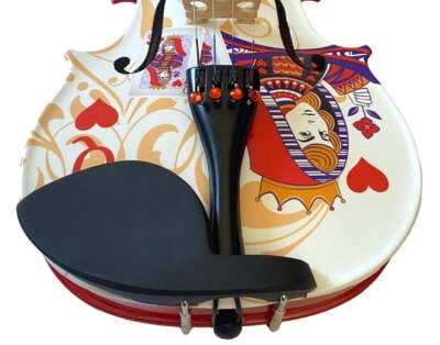 Rozanna's Violins Violin Outfit Queen of Hearts Red White Maple Body 4/4 Size