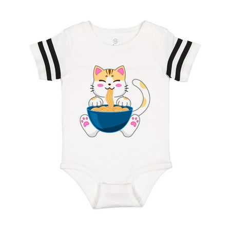 

Inktastic Cat Eating Noodles Illustration Gift Baby Boy or Baby Girl Bodysuit