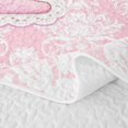 thumbnail image 5 of Manfei Pink Princess Bow Letter F Twin Quilt Set for Girls, Boho Damask Flower Twin Coverlet Set, 5 of 7