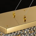 thumbnail image 5 of HOOMEDELIER Rectangle K9 Crystal Chandelier,Luxury LED Chandelier ,Adjustable Gold Pendant Fixture for Dining Room Kitchen - L40", 5 of 16