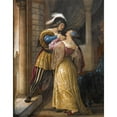 thumbnail image 2 of Francesco Hayez 15x18 Gold Ornate Wood Frame and Double Matted Museum Art Print Titled - Romeo and Juliet, 2 of 4