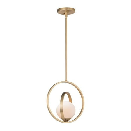 

12 in. Coronet One-Light Single Pendant Ceiling Light Satin Brass