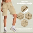 thumbnail image 5 of FEN AI Fishing Hiking Shorts Khaki Women Bermuda Cargo Shorts Ladies Summer Short Y2K Shorts for Women with Multi Pocket, 5 of 8