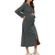 thumbnail image 4 of INSPIRE CHIC Bata de Noche con Cremallera para Mujeres, Bata Larga de Manga Larga con Capucha, Ropa de Casa con Bolsillos, XL Gris Profundo, 4 of 6