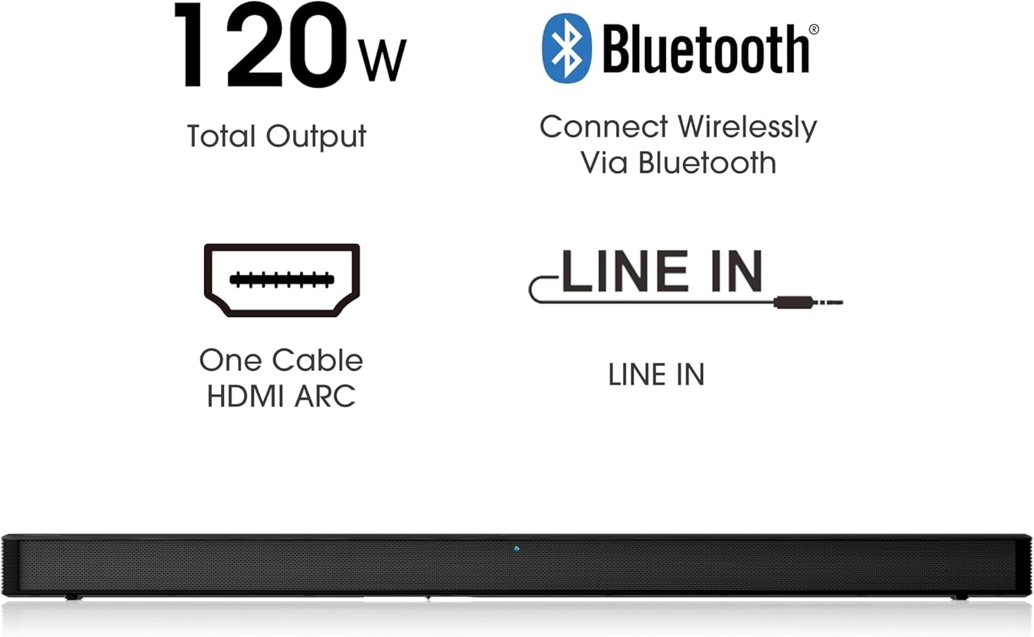 Hisense 2.0 Channel 120W Soundbar, Bluetooth and Roku Ready TV (HS205G)