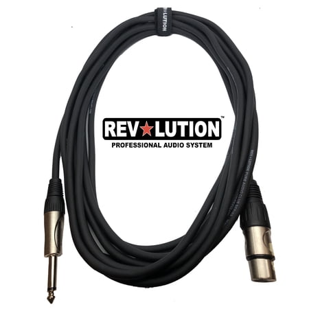 REVOLUTION - EXT-20200 - Mic Cable Unbal. w/Rev Connect., XLR F to 1/4''(6.3mm) Mono Male