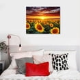 thumbnail image 4 of Nawypu Large Size Sunflower Canvas Wall Art/Sunset Yellow Plant Landscape Wall Painting Poster Print on Canvas Modern Wall Pictures for Living Room Decoration 20x16 inch, 4 of 4
