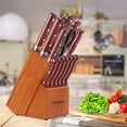 thumbnail image 3 of Amdohai 15-Piece Kitchen Cutter Set with Wooden Block Self Sharpening Manual for Chef Cutter Set German 1.4116 Stainless Steel Cutters, 3 of 8