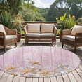 thumbnail image 4 of Pink Starfish Coastal Round Area Rug 6Ft Washable Circle Rugs for Bathroom Office, Summer Beach Shell Wooden Non-Slip Carpet Floor Mats Indoor Outdoor Carpet Runner Aesthetic Home Decor, 4 of 8