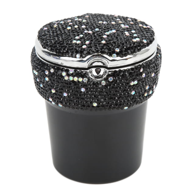 Bling Bling Car Ashtray, Universal Multifunctional Auto Holder -Studded For Vehicle Black,White,Red