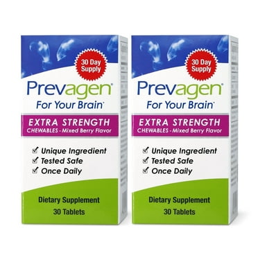 Prevagen Extra Strength Mixed Berry Chewables, 30ct 2 Pack, Prevagen with Apoaequorin & Vitamin D