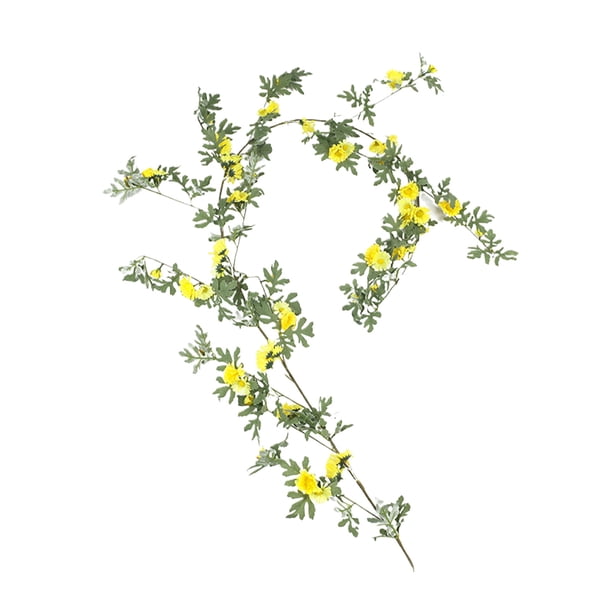 Kearding Guirnalda artificial versátil de seda Aspecto realista Flores artificiales de larga duración Decoración del hogar Amarillo