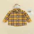 thumbnail image 2 of Autumn Spring Toddler Infant Plaid Shirt Jacket Letter Print Girls Long Sleeve Lapel Cardigan Blouse, 2 of 8