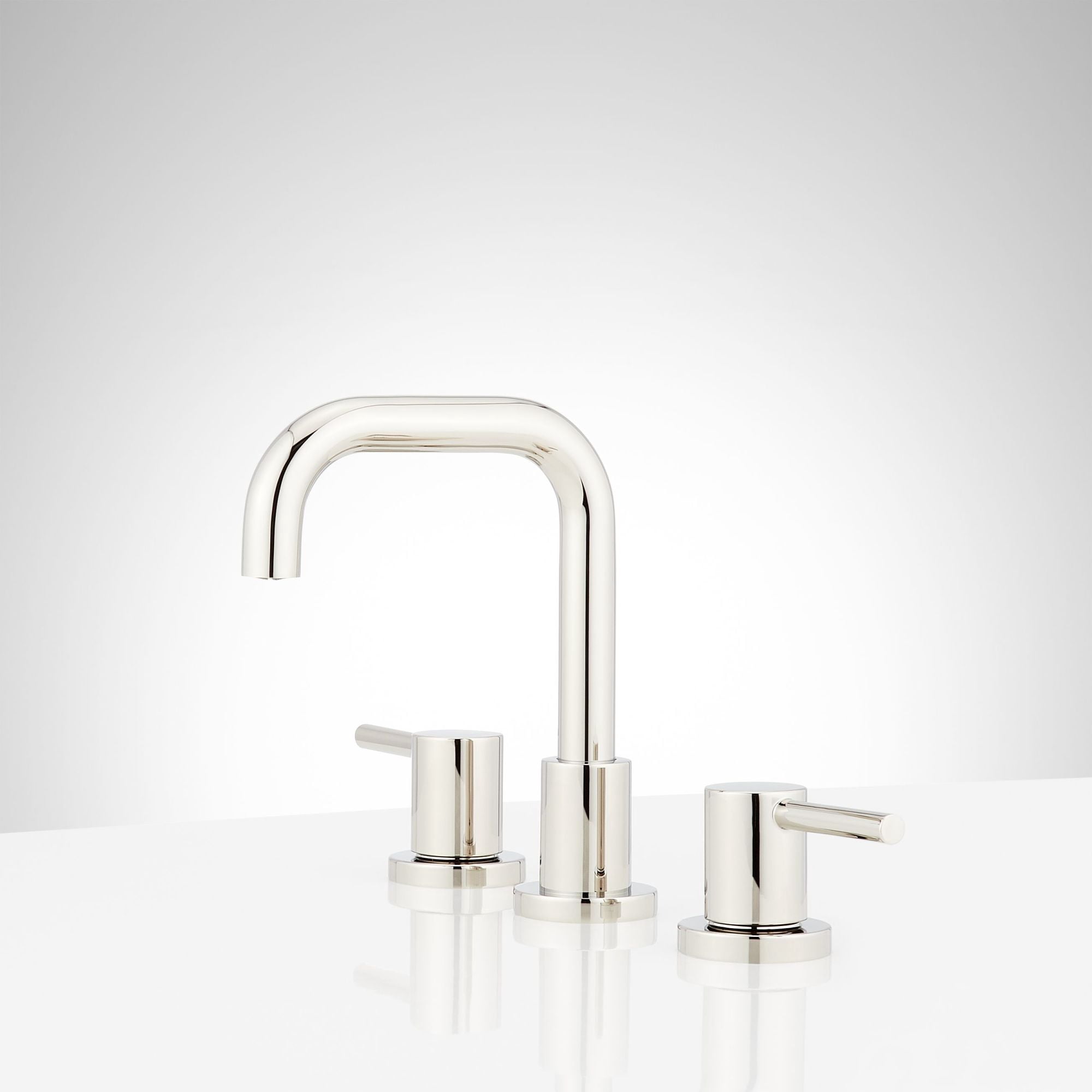 Open Box Signature Hardware 483894 Lexia 8 In. Widespread Double Handle Bathroom Faucet in Brushed Gold