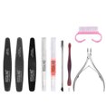thumbnail image 1 of ROSALIND Nail Tool Kit Manicure Pedicure Tools Nail Brush Sanding Nail Files Stainless Steel Nail Pusher Dead Skin Fork Sponge Nail File for Nail Care, 1 of 8