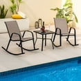 thumbnail image 2 of Costway 2pcs Patio Rocking Chair Heavy-Duty Metal Rocker Outdoor Anti-Slip Brown, 2 of 8