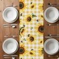 thumbnail image 6 of Yellow Sunflower Table Runner - 36 Inch Long, Kitchen Dining Table Runner Dresser Scarves, Vintage Country Bee Plaid Ginger Check Farmhouse Decor for Coffee Tables Wedding Party Banquet, 6 of 8