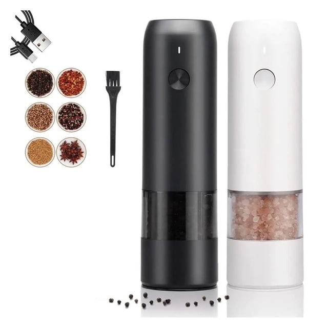 Electric Automatic Grinder Set Rechargeable with USB Spice Mill Adjustable Spices Grinder ,Easy to Operate