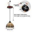thumbnail image 2 of KAYYELAMP 1 Light Purple Flower Pattern Glass Shade Handmade Recessed Light Conversion Kit For E26 Recessed Mount Cans Tiffany Pendant Light Ideal For Farmhouse Home, 2 of 4
