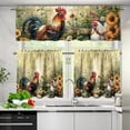 thumbnail image 5 of Marble Texture Valances Set for Kitchen, Blue and Gold Abstract Marble Home Decor Rod Pocket Window Drapes for Kitchen Living Room Dining Room Office 52x18 Inch + 27x36 Inch X 2, 5 of 5