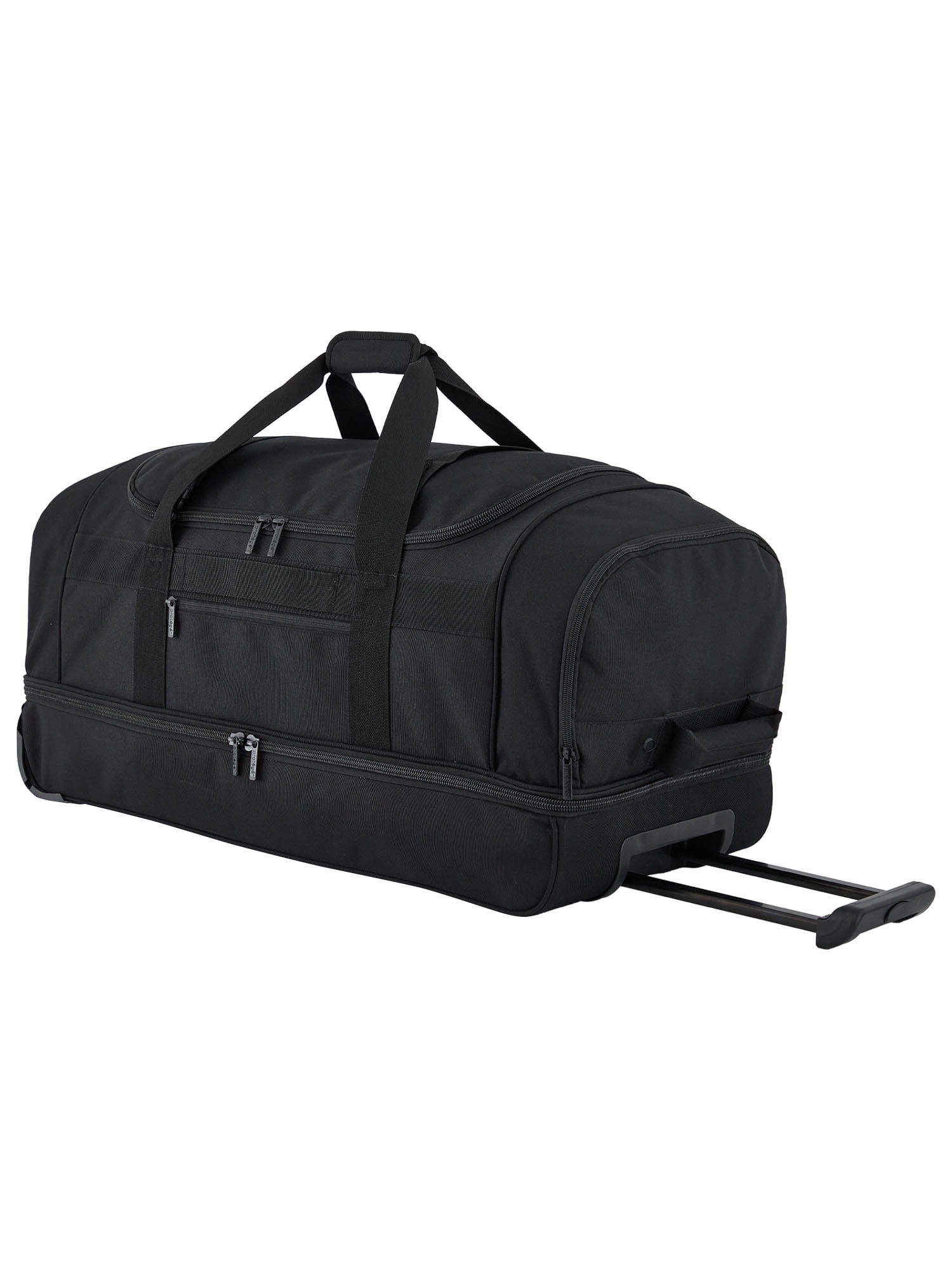 Protege Everyday Journey Large 30-inch Drop-Bottom Rolling Duffel, Black