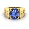 thumbnail image 4 of Shree Jewelrs Original Certified Natural Blue Sapphire (Neelam) Ring - 6.75 Carat Certified Handcrafted Ring Jupiter Ring, PANCHDHATU Gold Plated Ring for Men and Women, 4 of 5